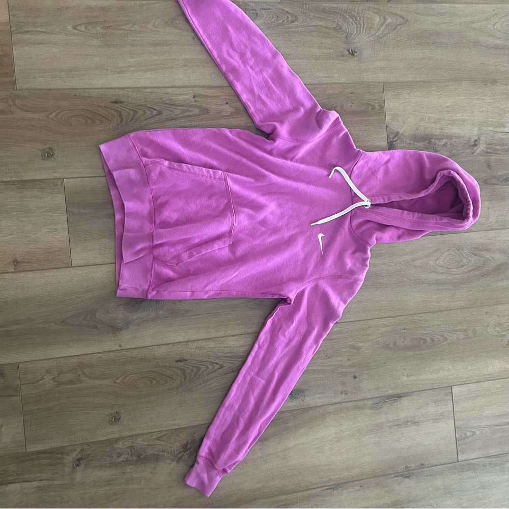 Nike Magenta Hoodie with White Jawstrings
